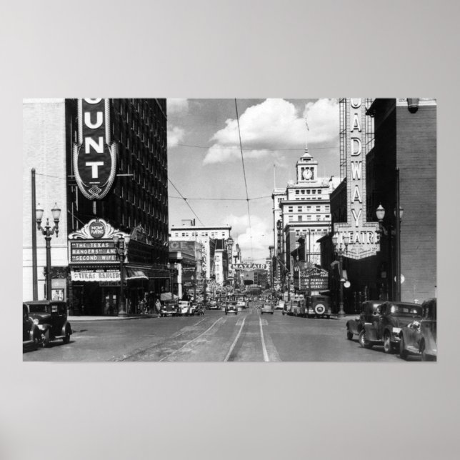 Poster Portland, OU Vue de Broadway vers le nord (Devant)