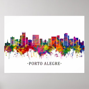 Poster Porto Alegre Brésil Skyline