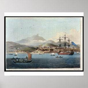 Poster Porto Praya en île de St Jago, plaquent 4 pour