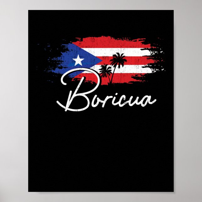 Poster Porto Rico Boricua Portoricaine Flag Pride (Devant)
