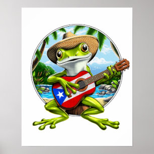 Poster Porto Rico Coqui Frog