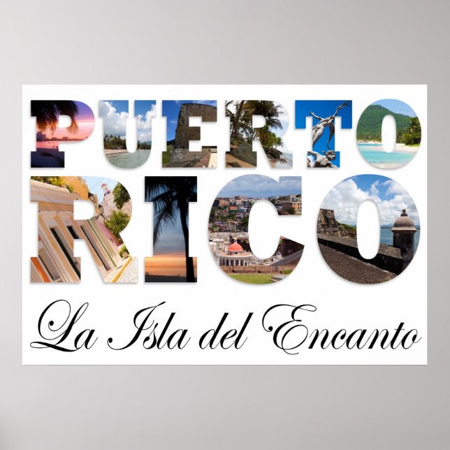 Poster Porto Rico La Isla Del Encanto Collage (Devant)