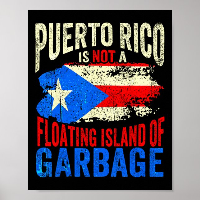 Poster Porto Rico N'Est Pas Une Île Flottante De Poubelle (Devant)