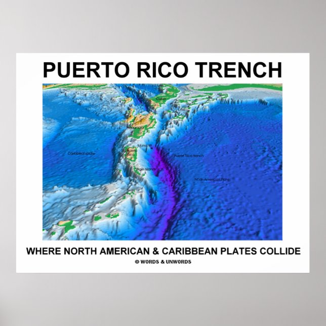 Poster Porto Rico Trench où les Caraïbes nord-américaines (Devant)