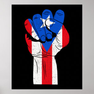 Poster Portoricain Poing Porto-Rico