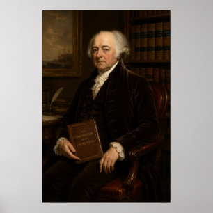 Poster Portrait à l'huile de John Adams Père fondateur