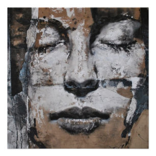 Poster portrait, abstraction, aquarelle, art, décor, 