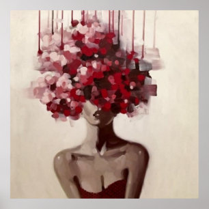 Poster portrait, abstraction, aquarelle, art, décoration,