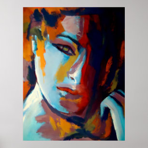 Poster Portrait Abstrait d'une femme Peinture - Imprimant