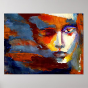 Poster Portrait Abstrait d'une femme Peinture - Imprimant