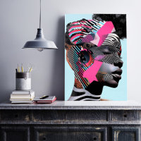 Portrait Abstrait gras avec Motifs dynamiques