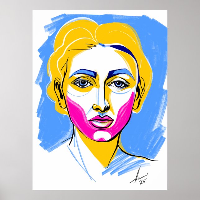 Poster Portrait Abstrait n° 2 (Devant)