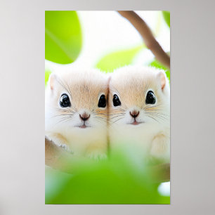 Poster Portrait aimant l'animal sauvage écureuil 