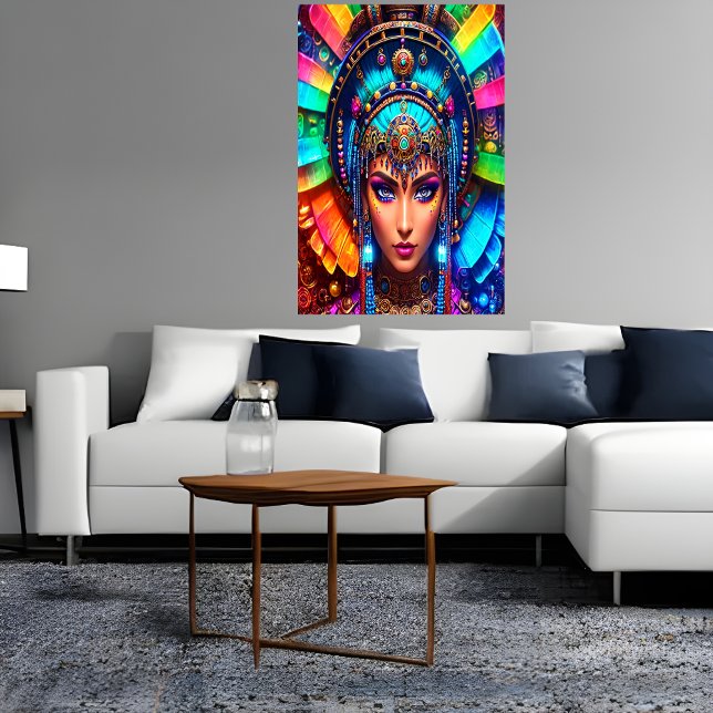 Poster Portrait : Aztec Goddess Mictēcacihuātl | Art AI (Créateur téléchargé)