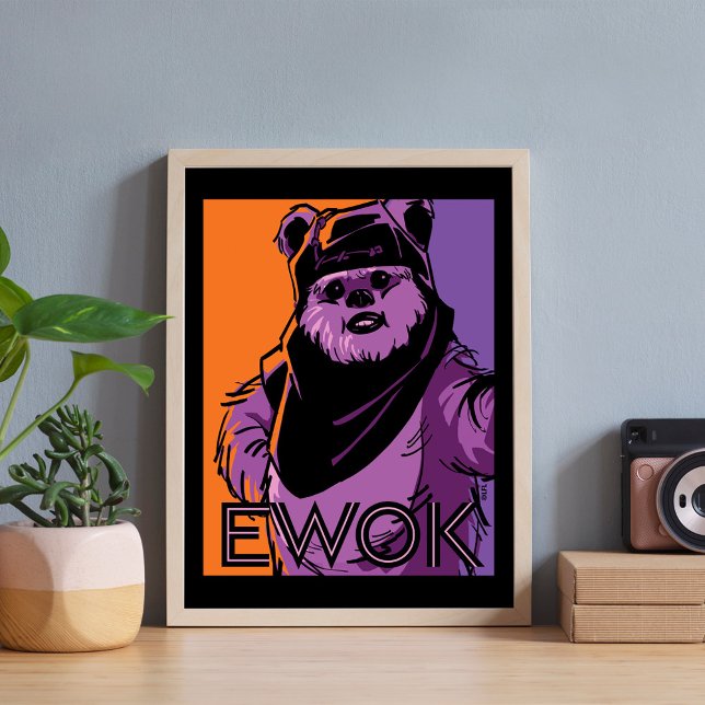 Poster Portrait bicolore d'Ewok (Créateur téléchargé)
