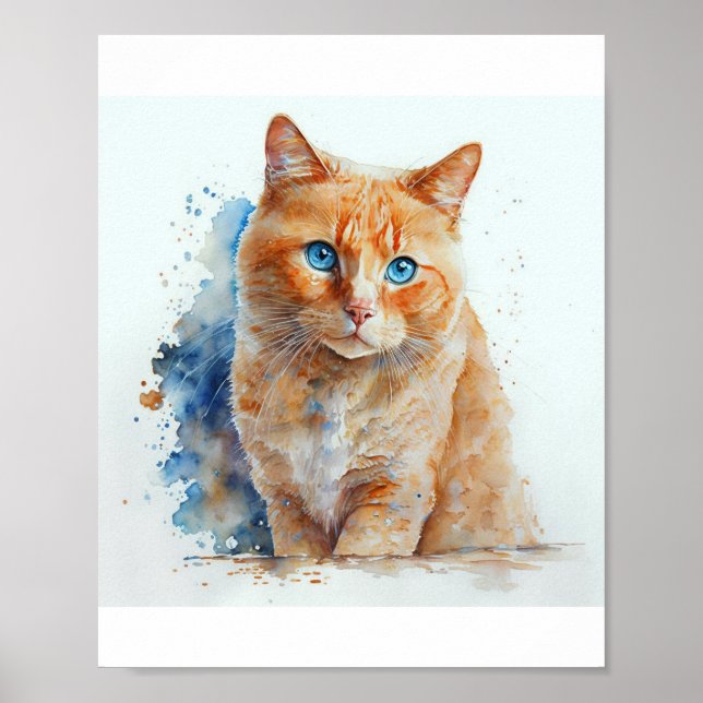 Poster Portrait commémoratif de chat personnalisé pour se (Devant)