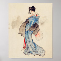 Portrait complet de la femme par Katsushika Hokusa
