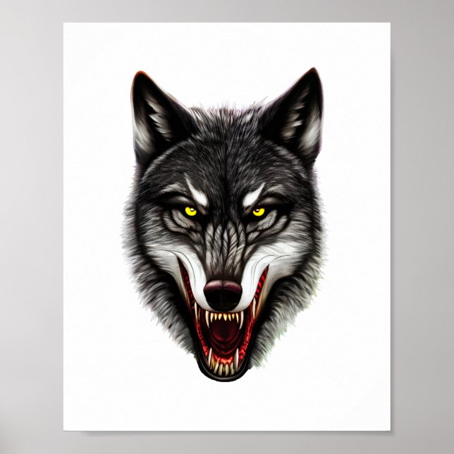Poster Portrait cool Wolf (Devant)
