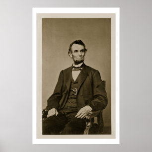 Poster Portrait d'Abraham Lincoln (1809-65) (photo de