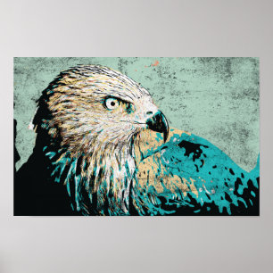 Poster Portrait d'aigle doré