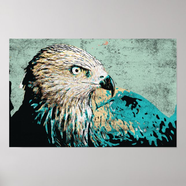 Poster Portrait d'aigle doré (Devant)