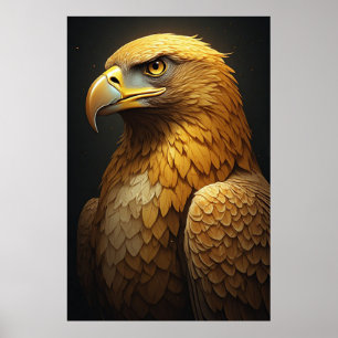 Poster Portrait d'aigle Puissant Oiseau de Proie