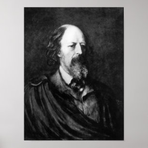 Poster Portrait d'Alfred, seigneur Tennyson c.1860s
