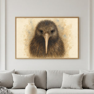 Poster Portrait d'aquarelle Kiwi
