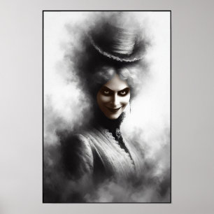 Poster Portrait d'art de femme victorienne mystérieuse et