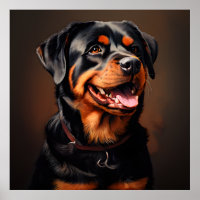 Portrait d'art du réalisme Rottweiler