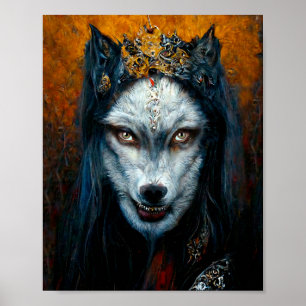 Poster Portrait d'Art numérique d'un loup-garou