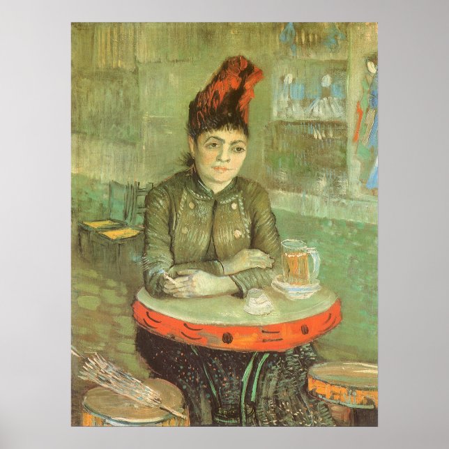 Poster Portrait de Agostina Segatori par Vincent van Gogh (Devant)