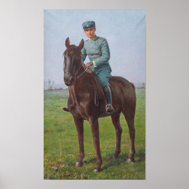 Poster Portrait de Attilio Triboletti (Soldat de la caval (Devant)
