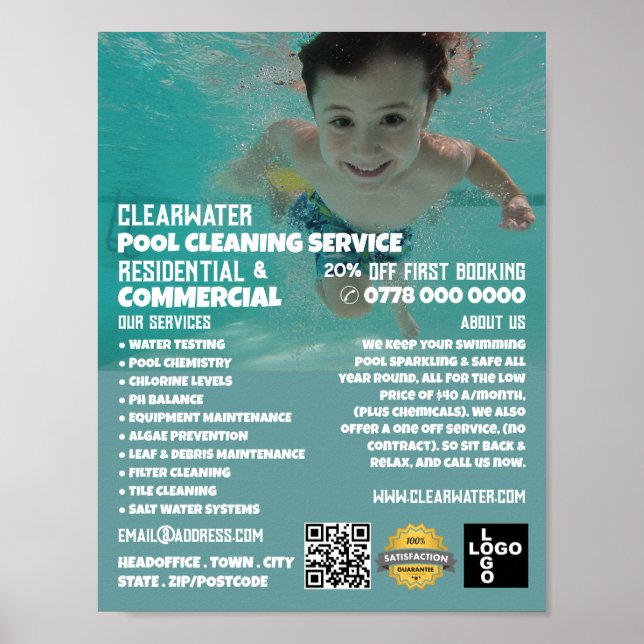 Poster Portrait de baignade pour enfants, Nettoyage de la (Devant)