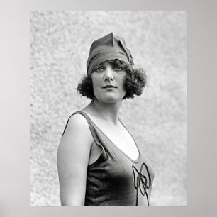 Poster Portrait de beauté de bain, 1922. Photo vintage