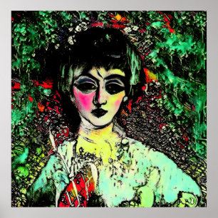 Poster Portrait de Beauté Gothique
