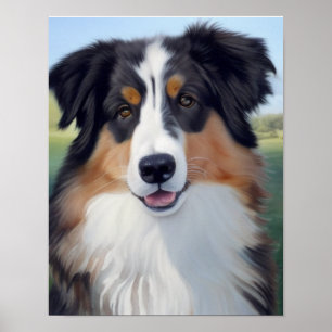 Poster Portrait de Berger Australien -