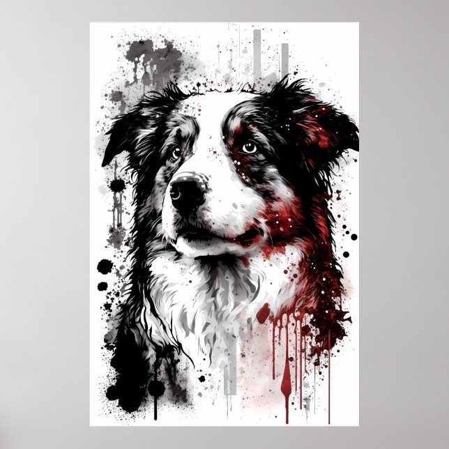Poster Portrait de berger australien (Devant)