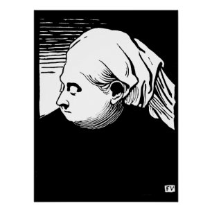 Poster Portrait de bois de la reine Victoria