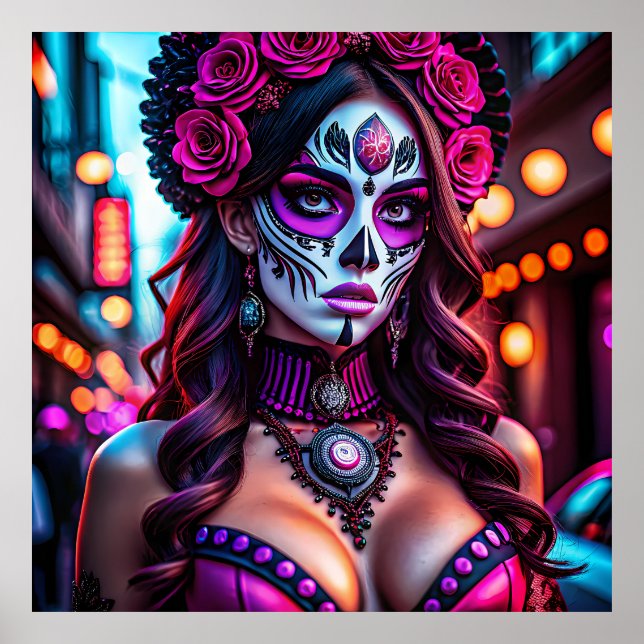 Poster Portrait de Catrina de Día de los Muertos (Devant)