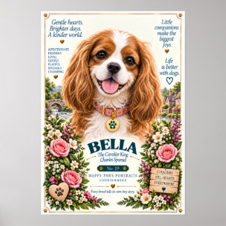Poster Portrait de Cavalier King Charles Spaniel | Bella