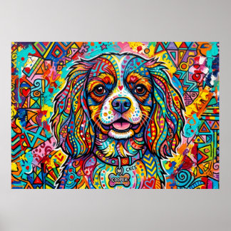 Poster Portrait de Cavalier King Charles Spaniel dans un