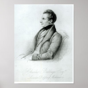 Poster Portrait de Charles Babbage 1832