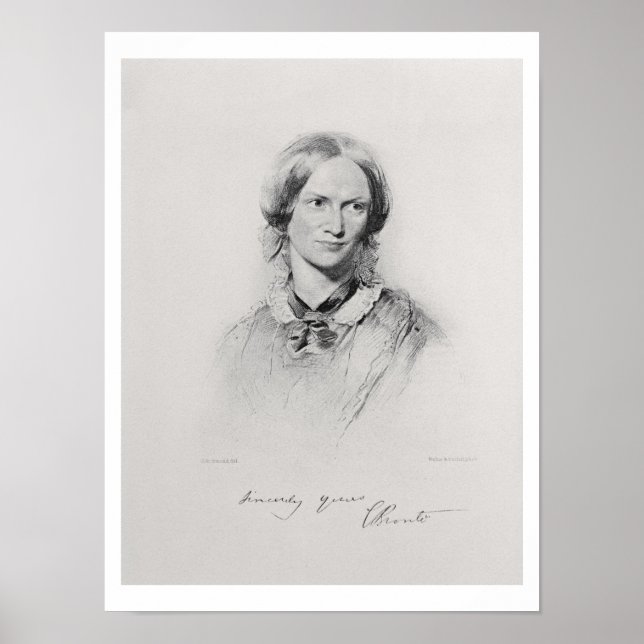 Poster Portrait de Charlotte Bronte, gravé par Walker a (Devant)