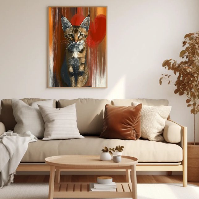 Poster Portrait de chat Bengale géant sur Arrière - plan  (Créateur téléchargé)