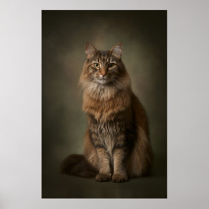Poster Portrait de chat élégant en studio