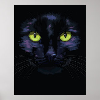 Poster Portrait de chat noir
