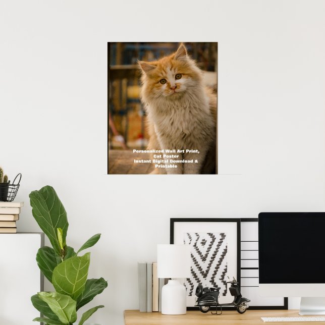 Poster Portrait de chat personnalisé - Impression  (Bureau à domicile)