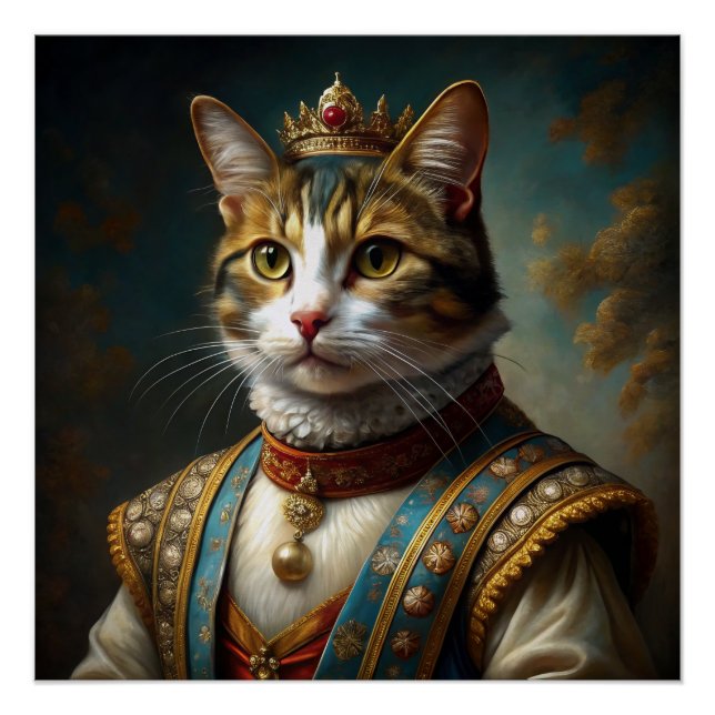 Poster Portrait de chat Renaissance (Devant)