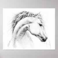 Portrait de cheval Crayon dessin d'art équestre